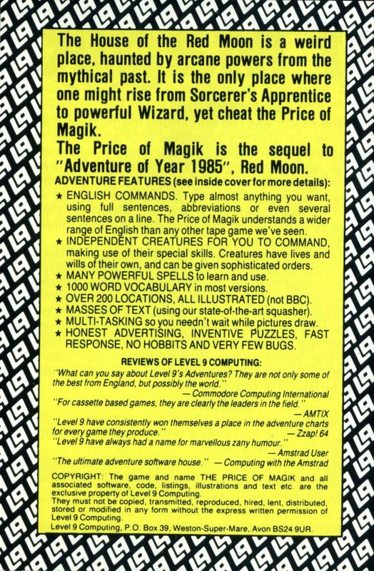 Price Of Magik box art for MSX